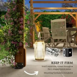 Outsunny 20′ x 10′ Outdoor Pergola Wood Gazebo Dark Brown