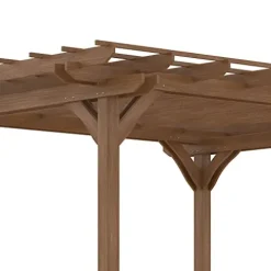 Outsunny 12′ x 10′ Outdoor Wood Pergola Gazebo for Climbing Plants Brown