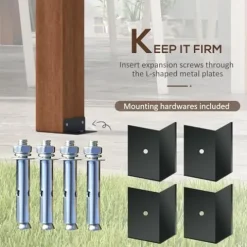 Outsunny 12′ x 16′ Outdoor Wood Pergola Brown