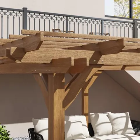 Outsunny 12′ x 16′ Outdoor Wood Pergola Brown
