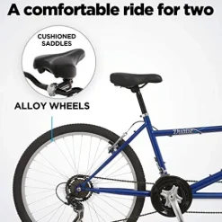 Pacific Dualie Adult Tandem Cruiser Bike Blue