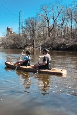 Paddle North 12′ Karve Kayak XL Two-Person Inflatable Kayak – Wood Grain