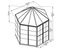 Palram Canopia Oasis Greenhouse 7′ x 8′ x 9′ Gray