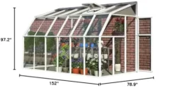 Palram Canopia Rion Sun Room Lean-to Greenhouse DIY Kit 6×12 FT White