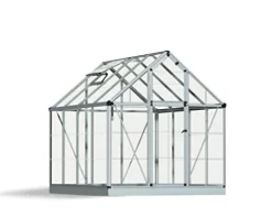 Palram Canopia Snap & Grow 6×8 Ft. Greenhouse Kit Heavy Duty Polycarbonate Aluminium Frame Silver