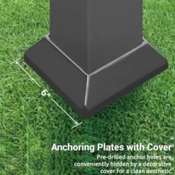 Paragon Outdoor 11’ x 11’ Florence Aluminum Pergola with Retractable Canopy Cocoa