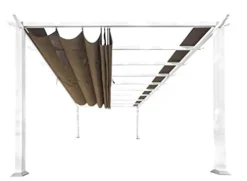 Paragon Outdoor 11’ x 16’ Florence Aluminum Pergola with Cocoa Canopy