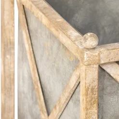 Park Hill Collection Manor Metal Estate Planter Large Aged Metal