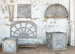 Park Hill Collection Manor Metal Estate Planter Large Aged Metal