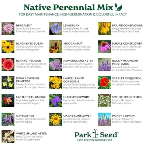 Park Seed Native Perennial Mix Wildflower Garden Seeds 50 lbs