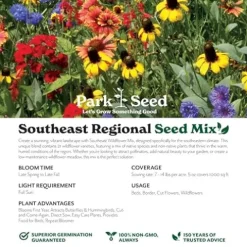 Park Seed Wildflower Garden Seeds Mixture Southeast Regional Mix 50 lbs