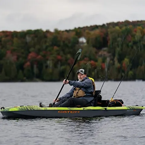 Pelican Catch Mode 110 Fishing Kayak – Premium Angler Kayak with Lawnchair Seat – 10.5 Ft., Venom