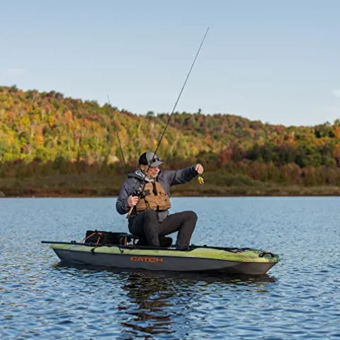 Pelican Catch Mode 110 Fishing Kayak – Premium Angler Kayak with Lawnchair Seat – 10.5 Ft., Venom