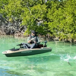 Pelican Catch PWR 100 Fishing Kayak – Ergo360 Seating System – 10 ft – Light Kaki