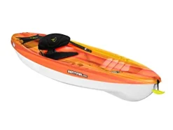 Pelican Sentinel 100X Sit-on-top Kayak – Recreational One Person Kayak – 10 ft – Fade Fireman Red/Yellow