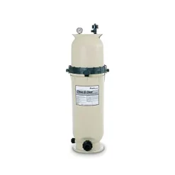 Pentair Clean & Clear Fiberglass Reinforced Polypropylene Tank Cartridge Pool Filter 150 Sq Ft 150 GPM Almond