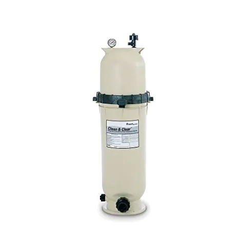 Pentair Clean & Clear Fiberglass Reinforced Polypropylene Tank Cartridge Pool Filter 150 Sq Ft 150 GPM Almond