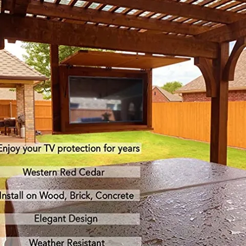 Pergola World Outdoor TV Enclosure Western Red Cedar Unstained/Raw