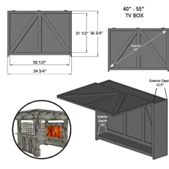 Pergola World Outdoor TV Enclosure Western Red Cedar Unstained/Raw