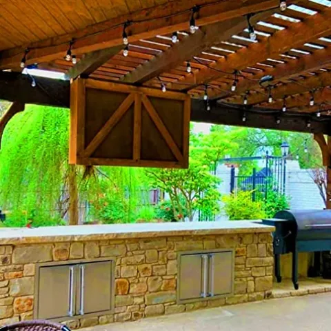 Pergola World Outdoor TV Enclosure Western Red Cedar Unstained/Raw