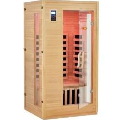 PioneerWorks 1 or 2 Person Low EMF Infrared Sauna Wood Color