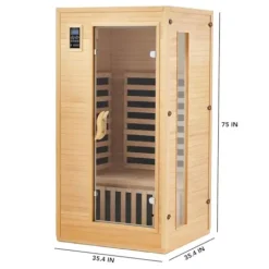 PioneerWorks 1 or 2 Person Low EMF Infrared Sauna Wood Color