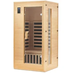 PioneerWorks 1 or 2 Person Low EMF Infrared Sauna Wood Color