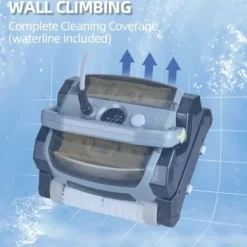 PioneerWorks Robotic Pool Vacuum Cleaner 130W Wall Climbing Gray