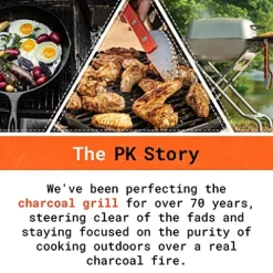 PK Grills Charcoal BBQ Grill and Smoker Combination PK360 Portable Outdoor Grill Smoker Graphite