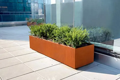 Plantercraft Corten Steel Rectangle Planter Brown 60″ x 20″ x 24