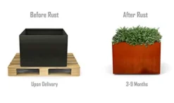 Plantercraft Corten Steel Square Cube Planter Natural