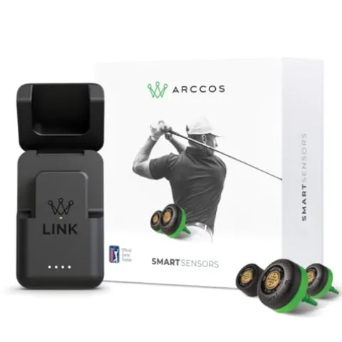 PlayBetter Arccos Smart Sensors (Gen3+) & Arccos Link Pro Gift Box Bundle – Set of 14 Golf Shot Tracker System, A.I. GPS Rangefinder – Includes PlayBetter Portable Charger, Wall Adapter & Hard Case, Gift Box with Arccos Link Pro