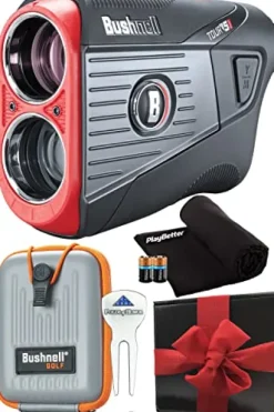PlayBetter Bushnell Tour V5 Shift (Slope) Golf Laser Rangefinder +Patriot Pack Gift Box