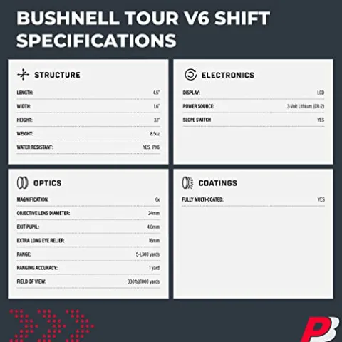 PlayBetter Bushnell Tour V6 Shift Golf Rangefinder with Slope – PinSeeker, Visual JOLT, BITE Mount – Shift (Slope)