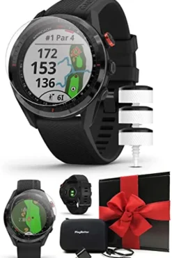 PlayBetter Garmin Approach S62 Premium Golf GPS Watch Black/CT10 Sensors