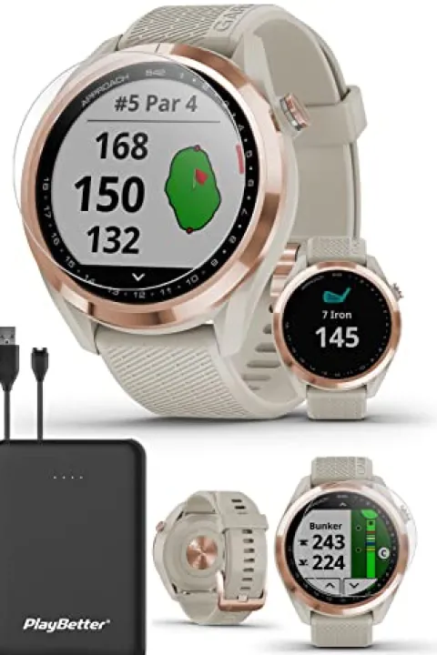 PlayBetter Garmin Approach S42 Women’s Golf GPS Watch Rose Gold/Light Sand