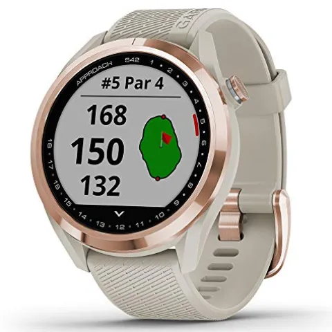 PlayBetter Garmin Approach S42 Womens Golf GPS Watch Rose Gold/Light Sand