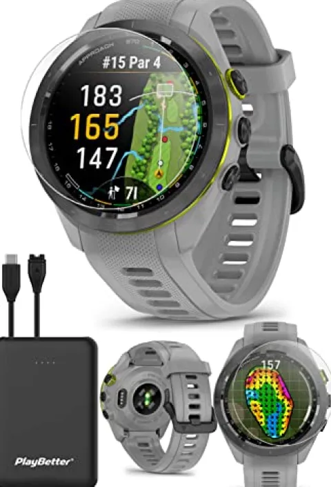 PlayBetter Garmin Approach S70 Golf GPS Watch Gray 42mm Powder Gray