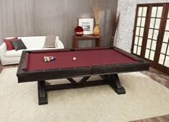Playcraft Brazos River 8′ Slate Pool Table Weathered Black Brown