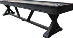 Playcraft Brazos River 12′ Weathered Black Pro-Style Shuffleboard Table Black