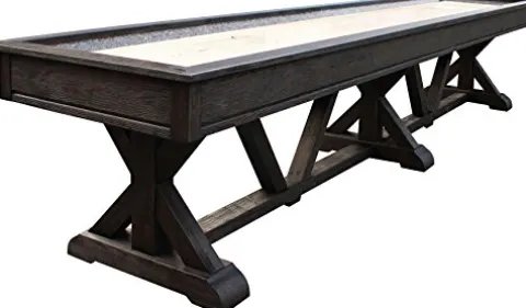 Playcraft Brazos River 14′ Weathered Black Pro-Style Shuffleboard Table Black