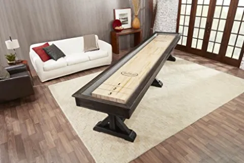 Playcraft Brazos River 14′ Weathered Black Pro-Style Shuffleboard Table Black