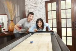 Playcraft Brazos River 14′ Weathered Black Pro-Style Shuffleboard Table Black