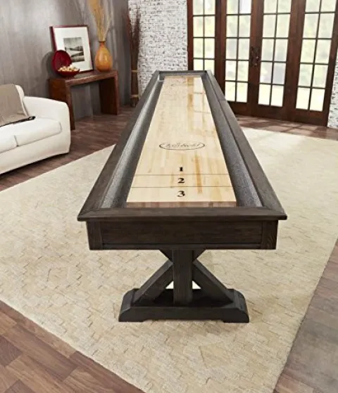 Playcraft Brazos River 14′ Weathered Black Pro-Style Shuffleboard Table Black