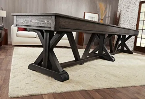 Playcraft Brazos River 14′ Weathered Black Pro-Style Shuffleboard Table Black