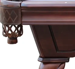 Playcraft Charles River 8′ Espresso Slate Pool Table with Leather Drop Pockets