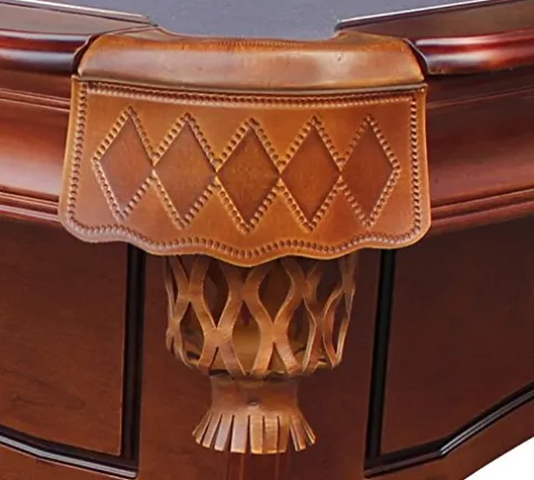 Playcraft Charles River 8′ Chestnut Slate Pool Table with Leather Drop Pockets