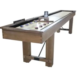 Playcraft Montauk Pecan 12′ Shuffleboard Table Whitewash