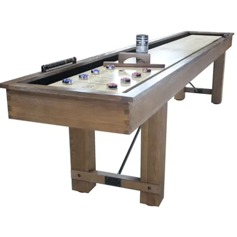 Playcraft Montauk Pecan 12′ Shuffleboard Table Whitewash
