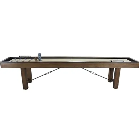 Playcraft Montauk Pecan 12′ Shuffleboard Table Whitewash